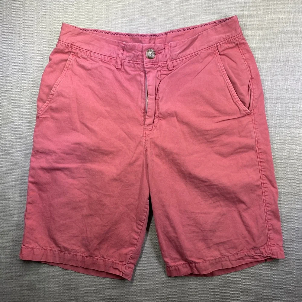 johnnie-O West Coast Prep Mens Salmon Pink Salmon Cotton Chino Shorts Size 30